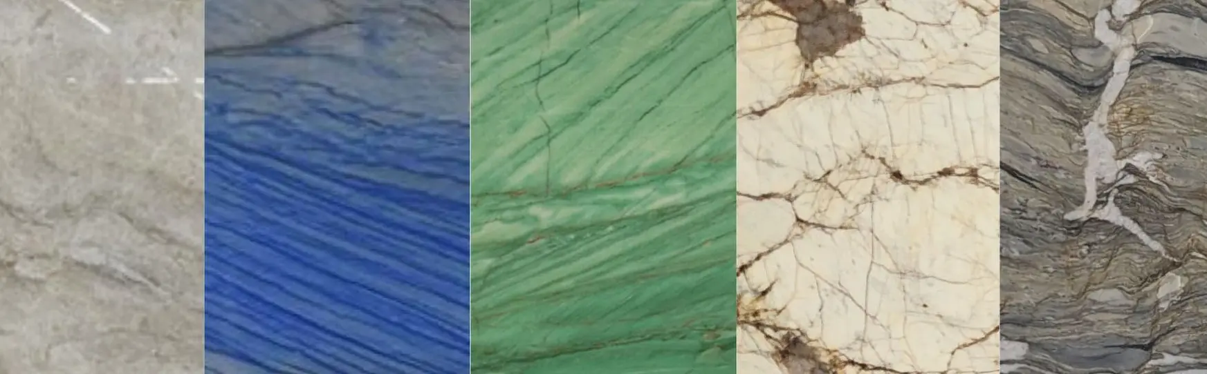Types of Quartzite slabs at Nova Tile and Stone showrooms