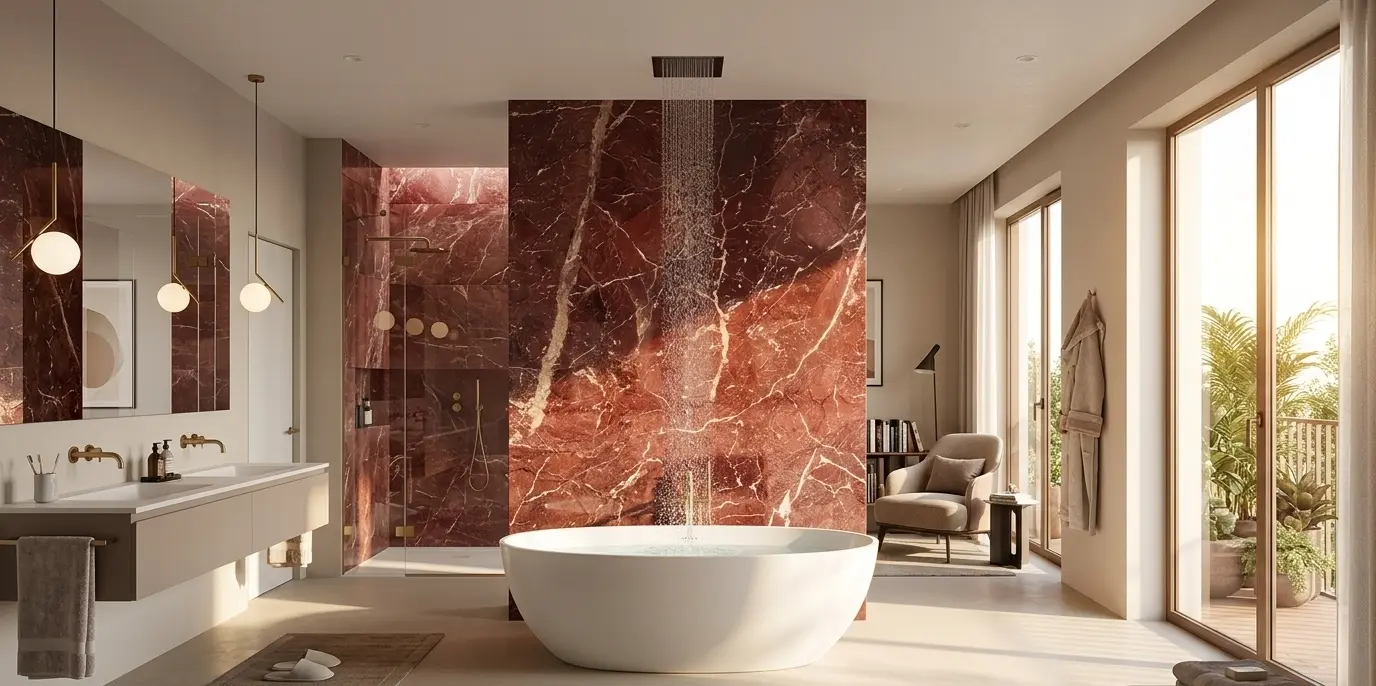 Red dolomite natural stone bathroom vanities