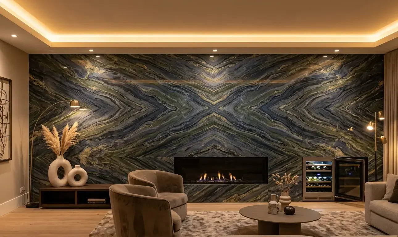 Allure Quartzite rare pattern natural stone accent wall