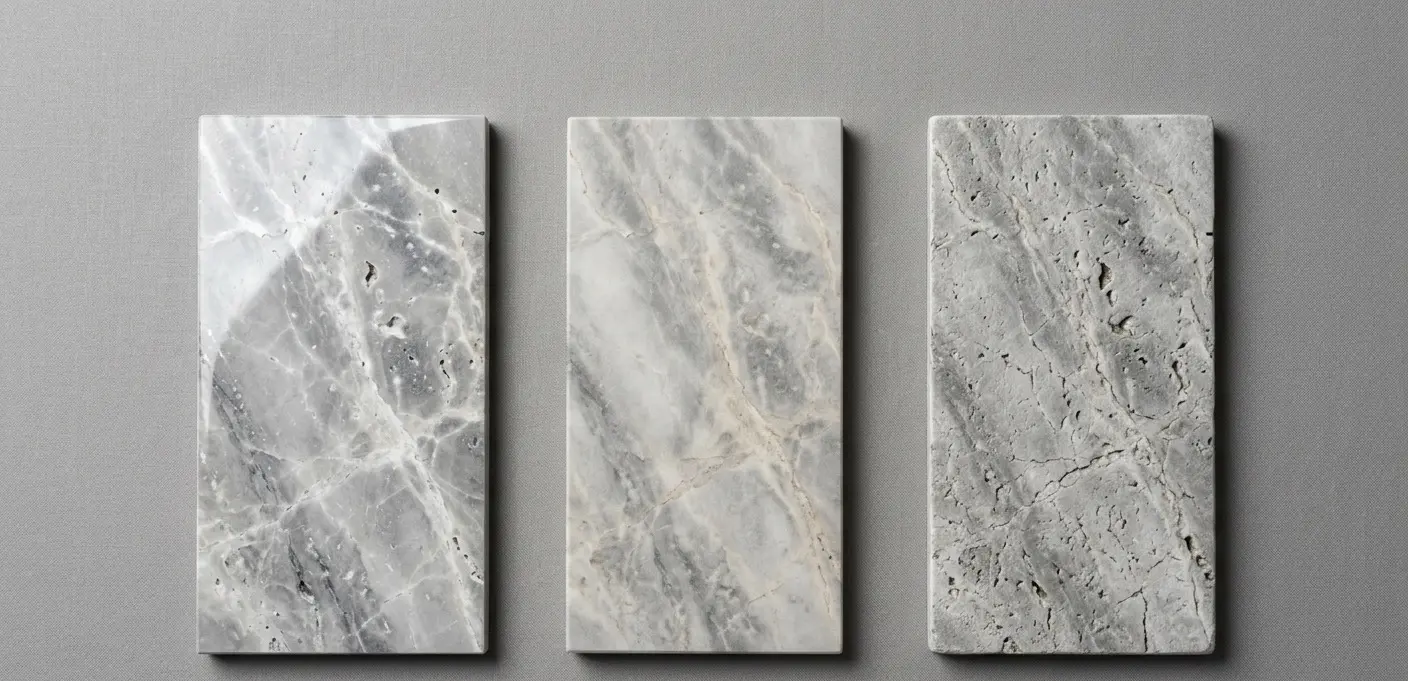 Conceptual rendering of travertine slabs finishes