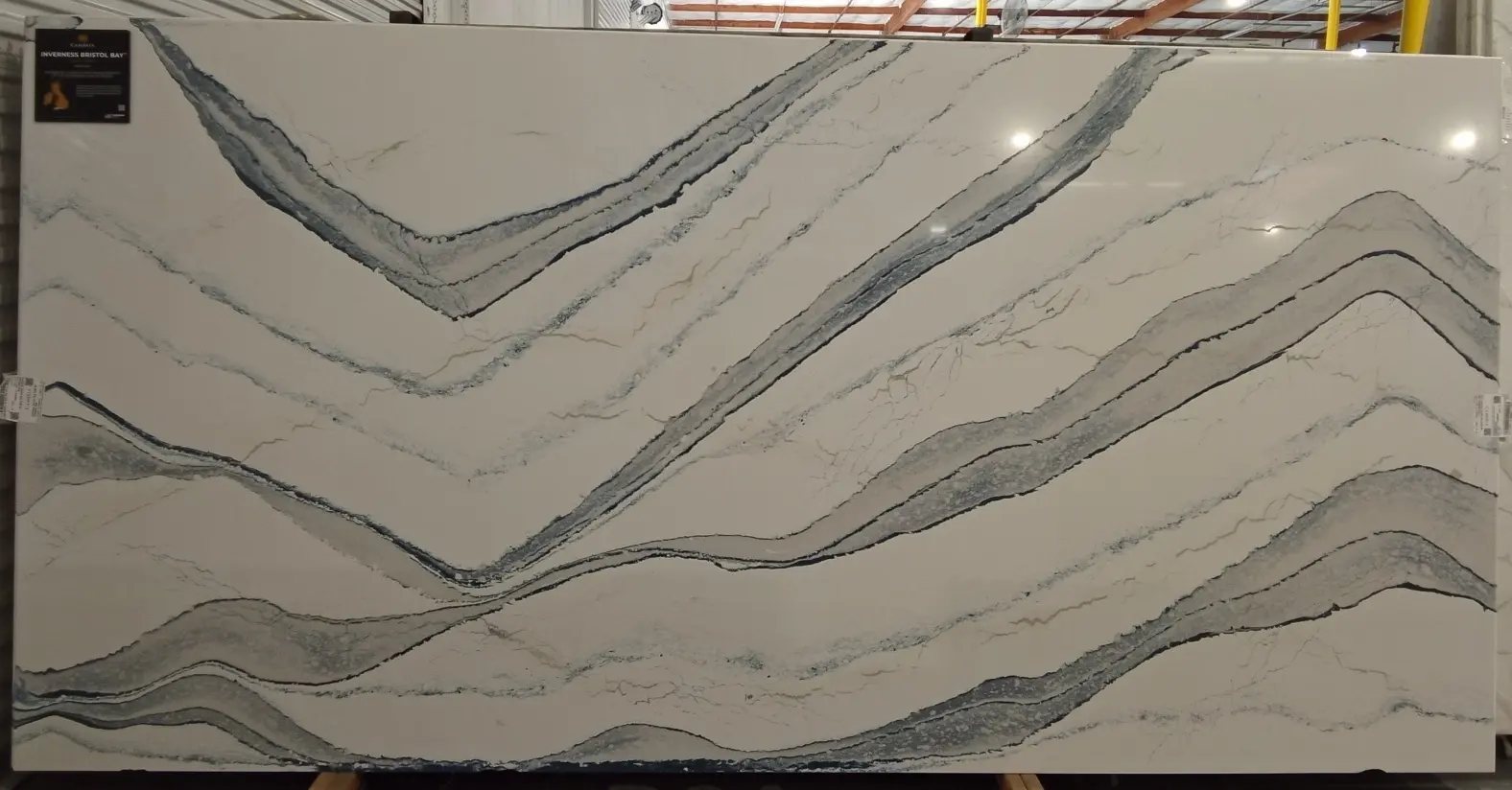Inverness Bristol Bay Quartz at Nova Tile and Stone showroom