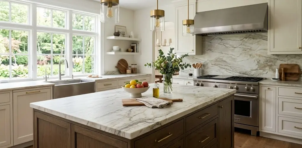 Conceptual rendering of Leathered Bianco Superiore Quartzite
