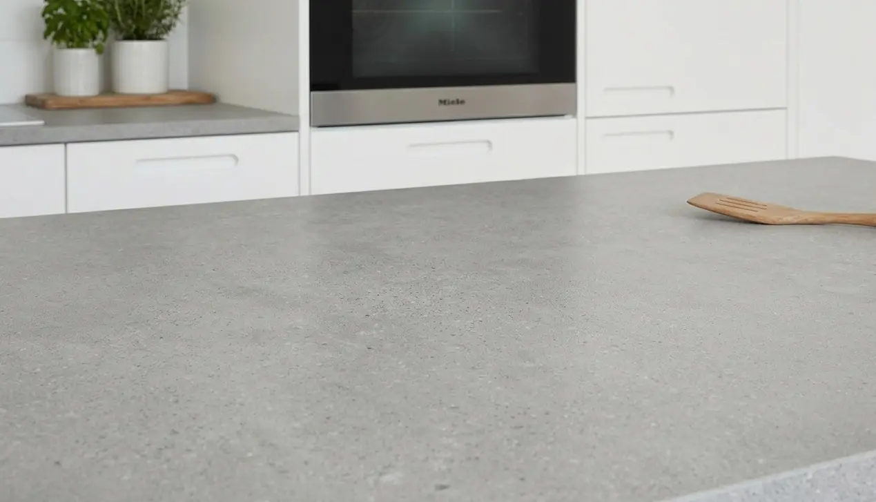 Conceptual rendering of a close-up quartz countertops showing consistent matte surface