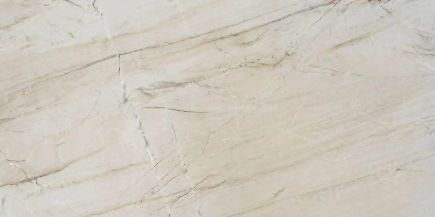 Conceptual rendering of honed Bianco Superiore quartzite slab at Nova Tile and Stone showroom