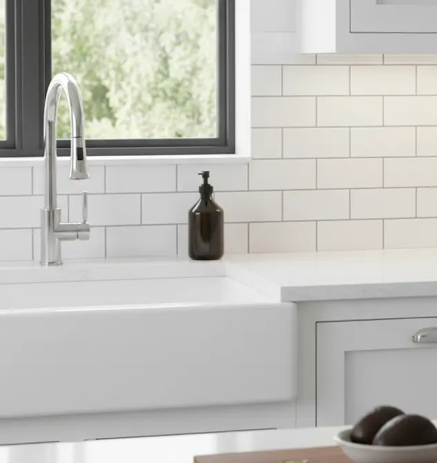 Standard 3x6 subway tile arrangement