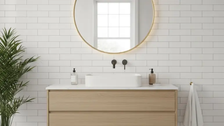 White Subway Tiles Bathroom