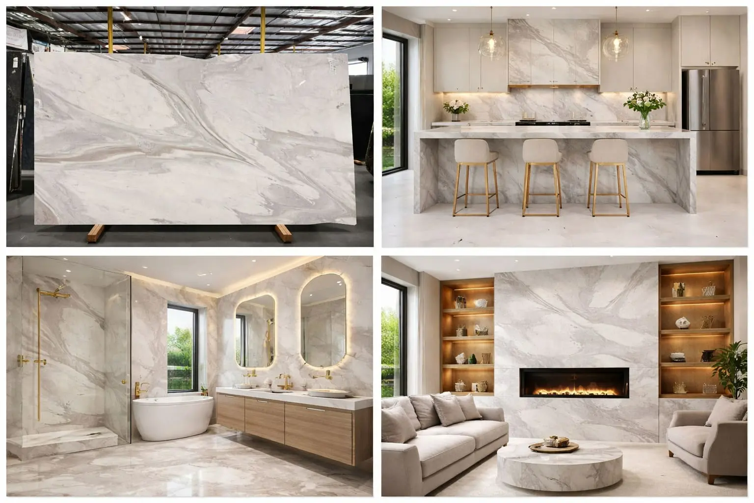 Dolomite White Diamond at Nova Tile and Stone's Sacramento showroom