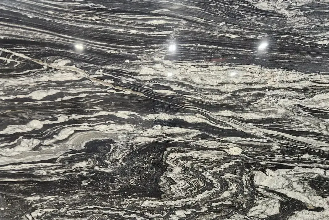 Explosion Black Slabs displayed at Nova Tile and Stone
