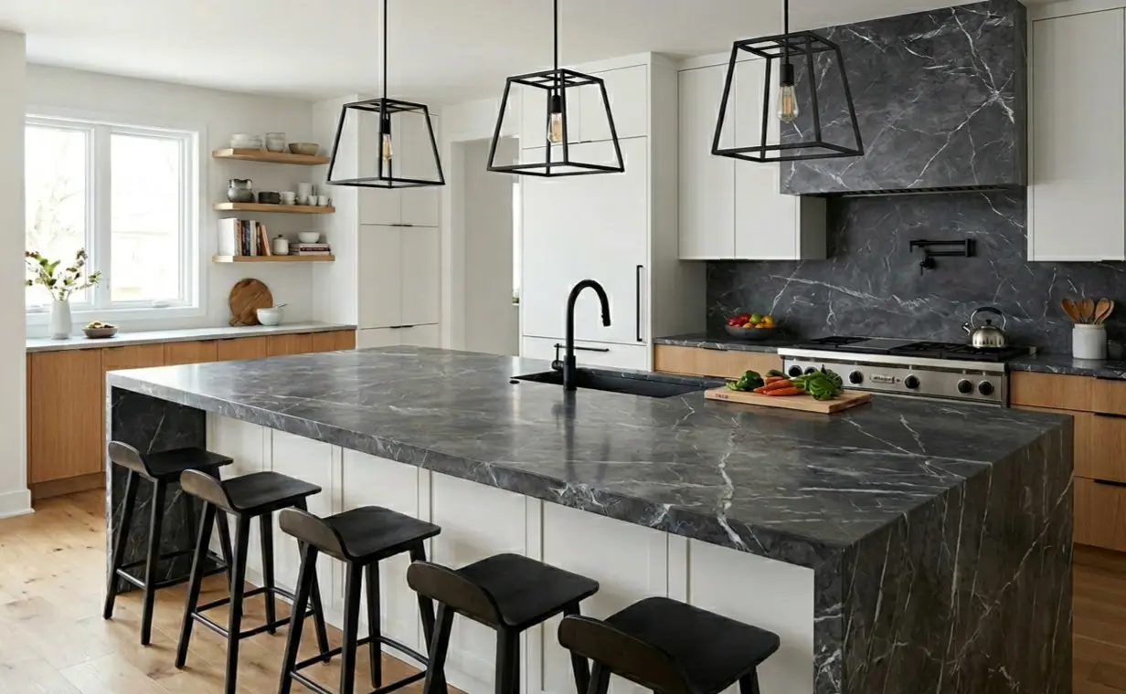 Conceptual rendering of a gray countertop