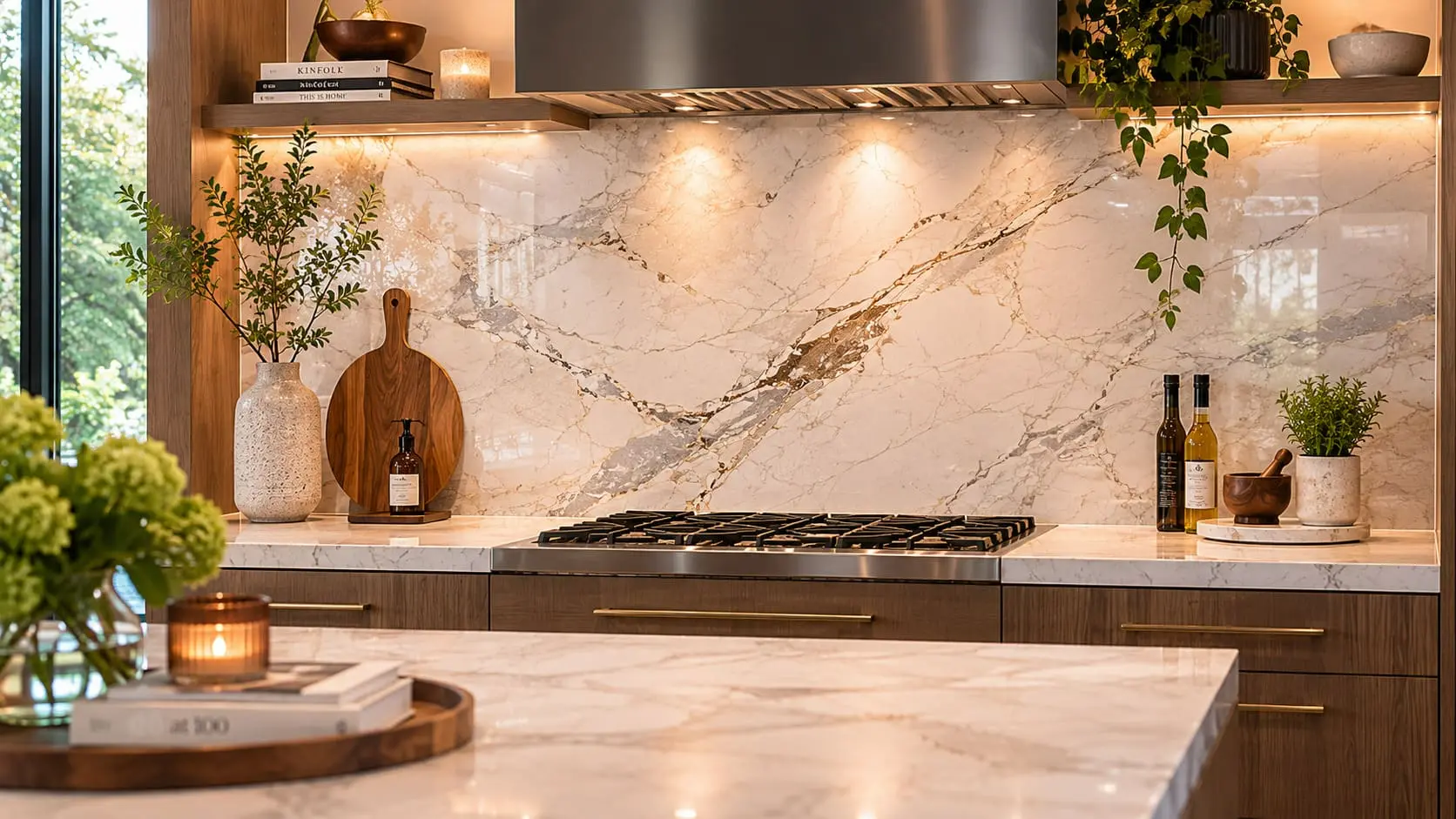Conceptual rendering of a Natural Stone Backsplash