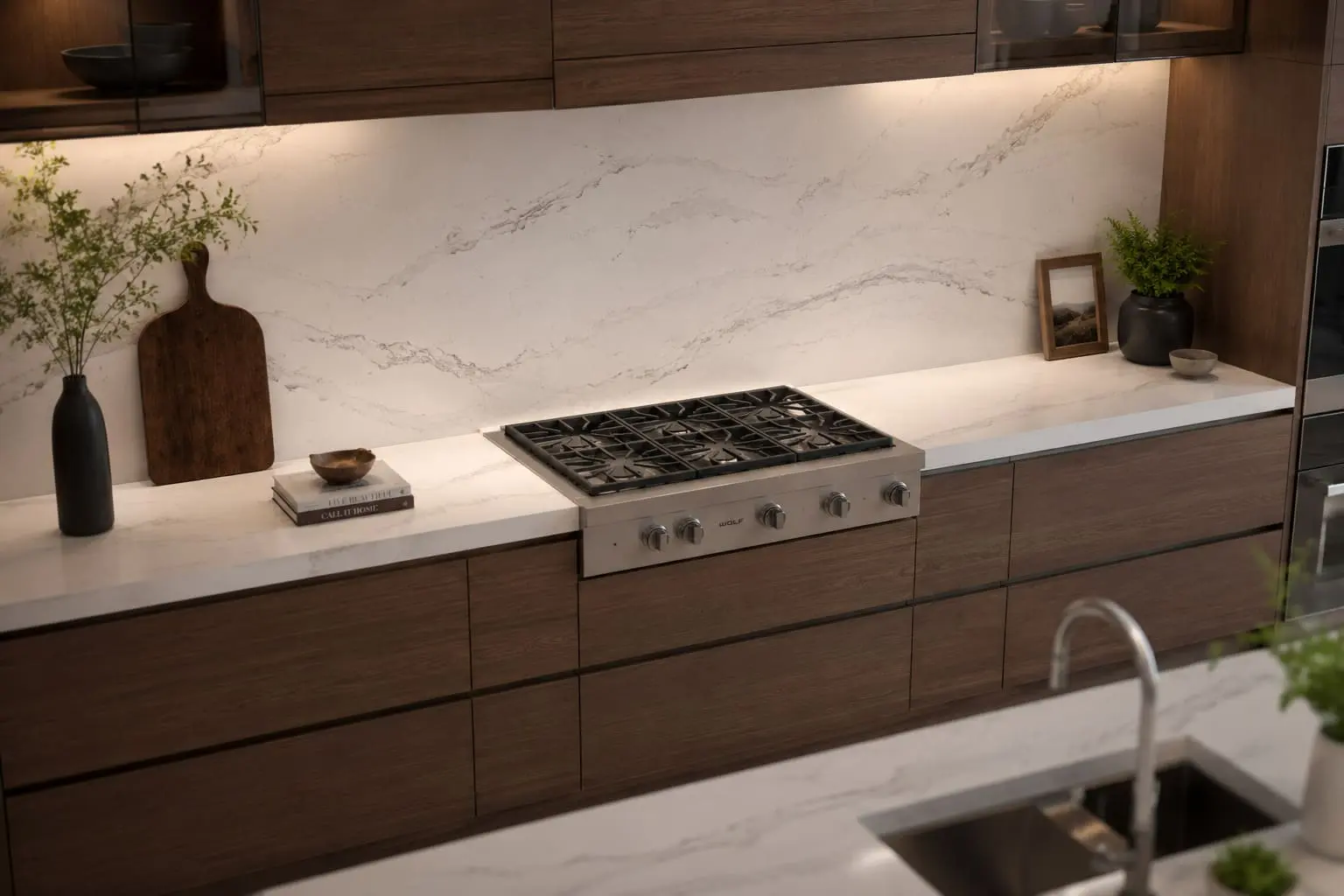 Conceptual rendering of a Quartz Backsplash