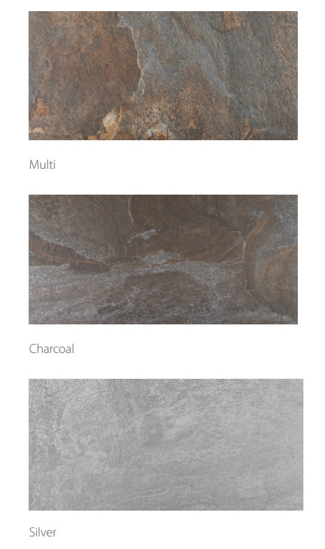 color variations of mountain slate look porcelain tile