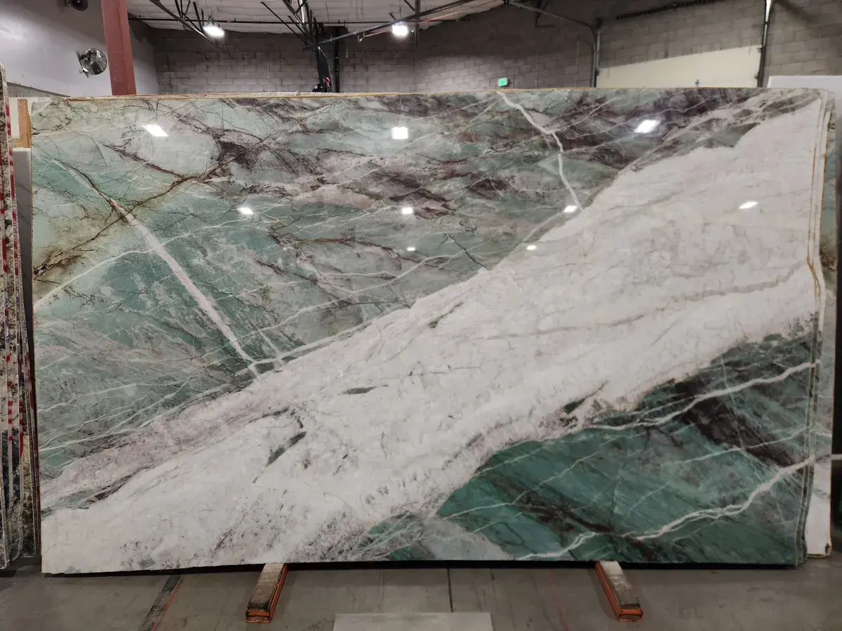 Patagonia Green Slab Displayed at Nova Tile and Stone Showroom