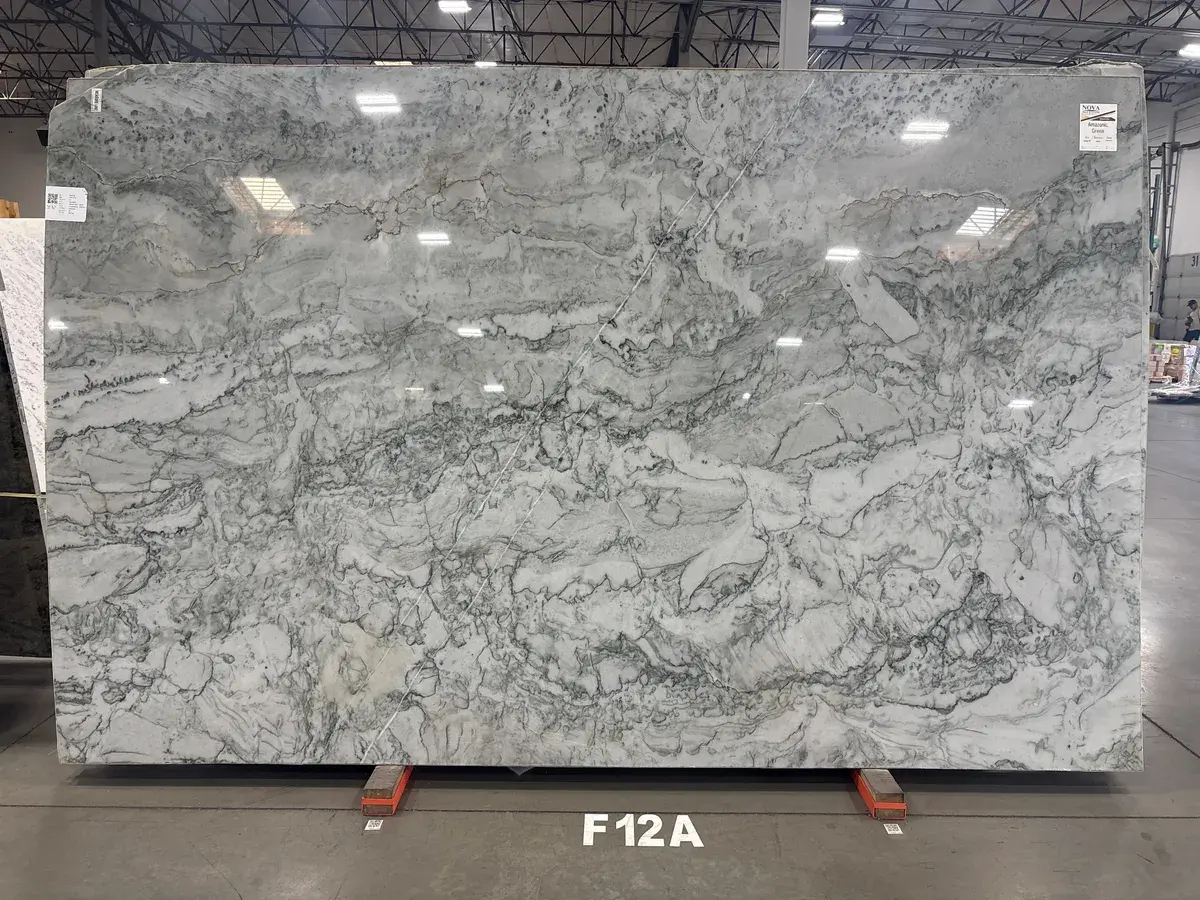 Amazonic Green Slab Displayed at Nova Tile and Stone Showroom