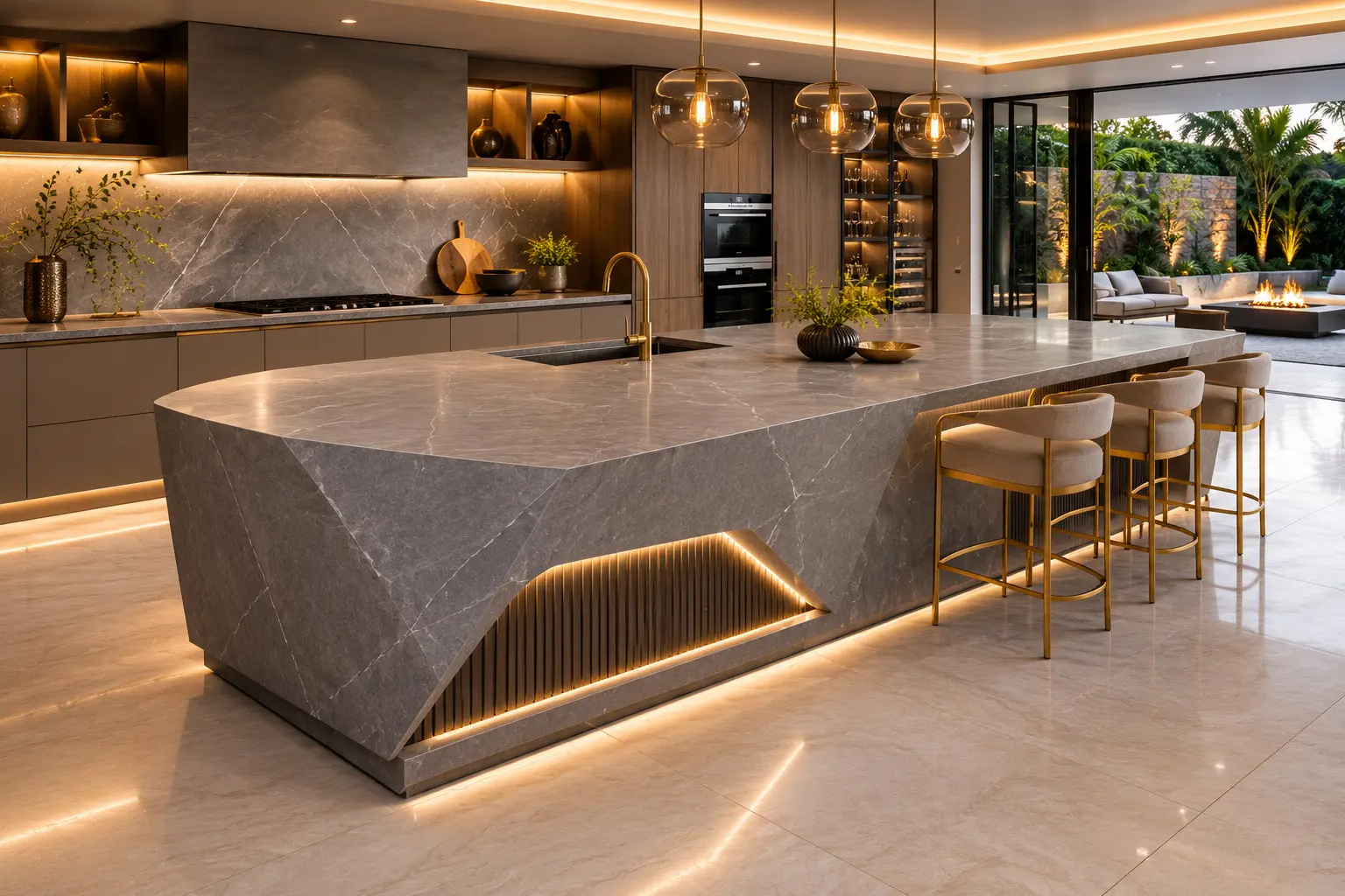 Conceptual rendering of a Gray Kitchen Island Image 1