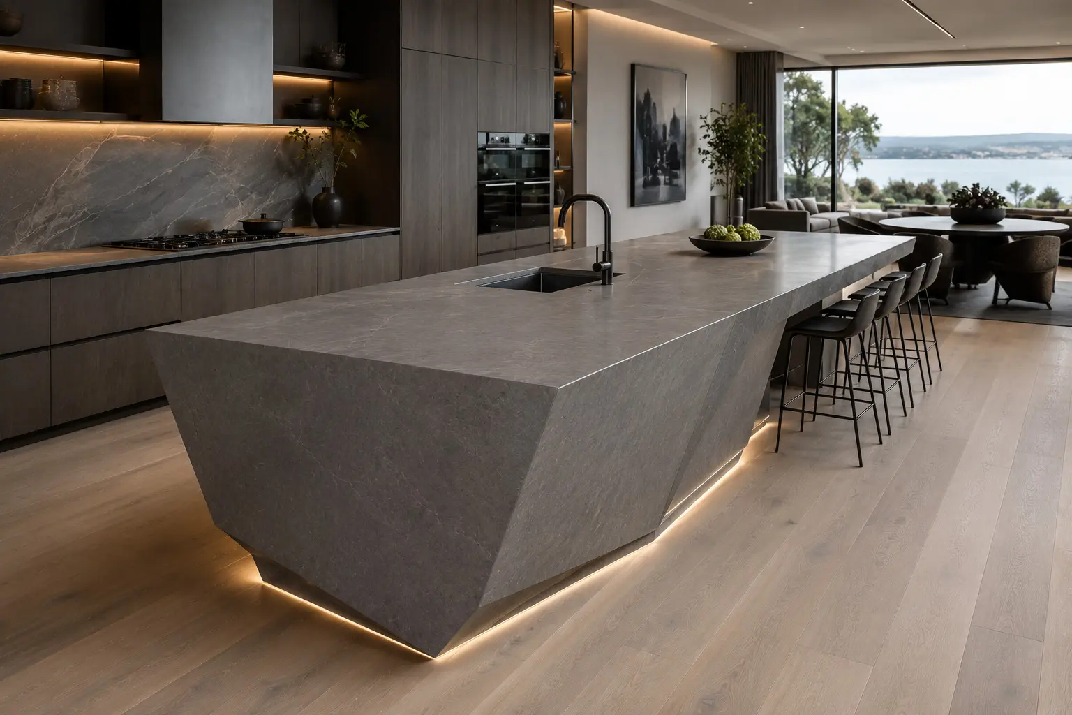 Conceptual rendering of a Gray Kitchen Island Image 2