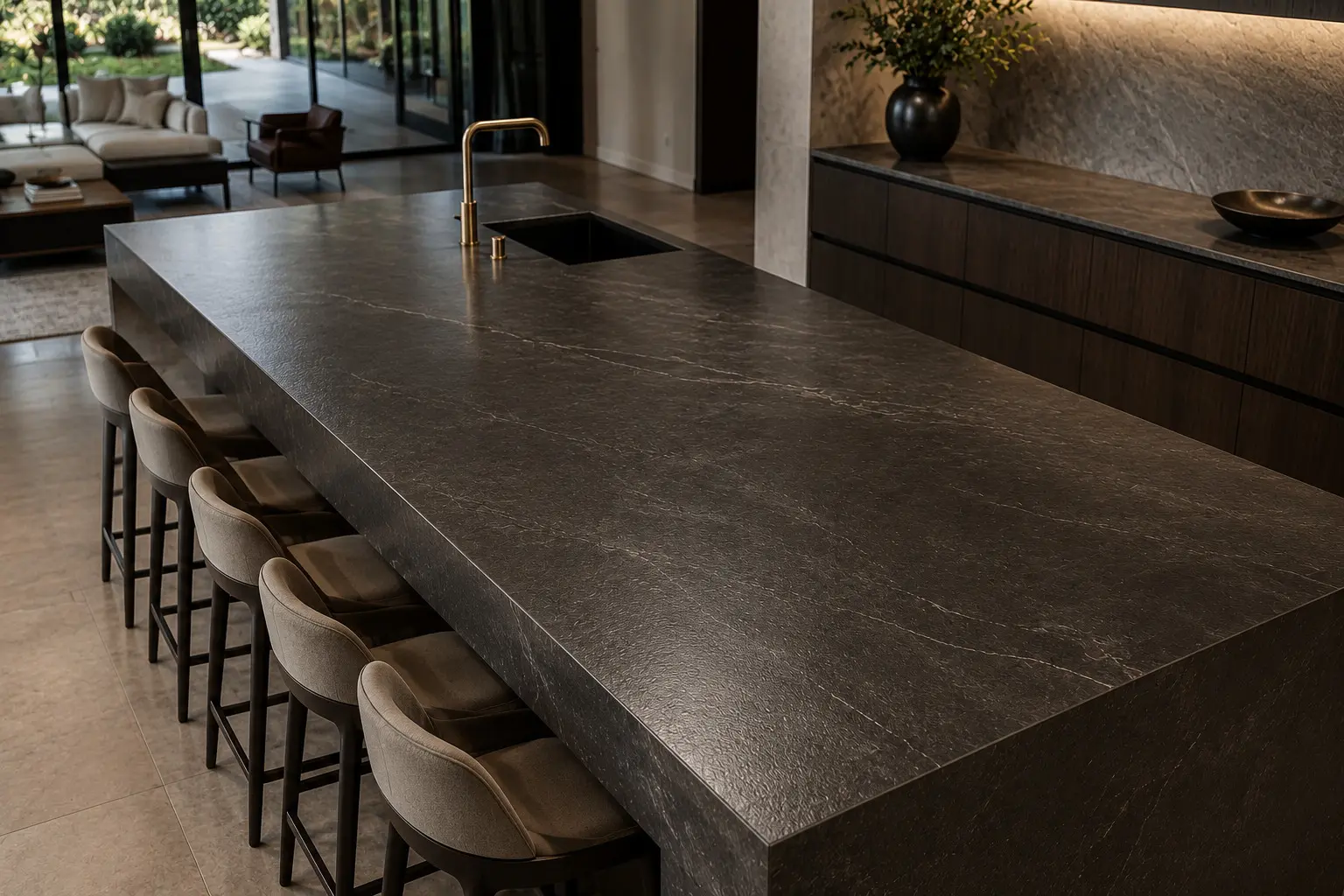 Conceptual rendering of a Leathered Countertop