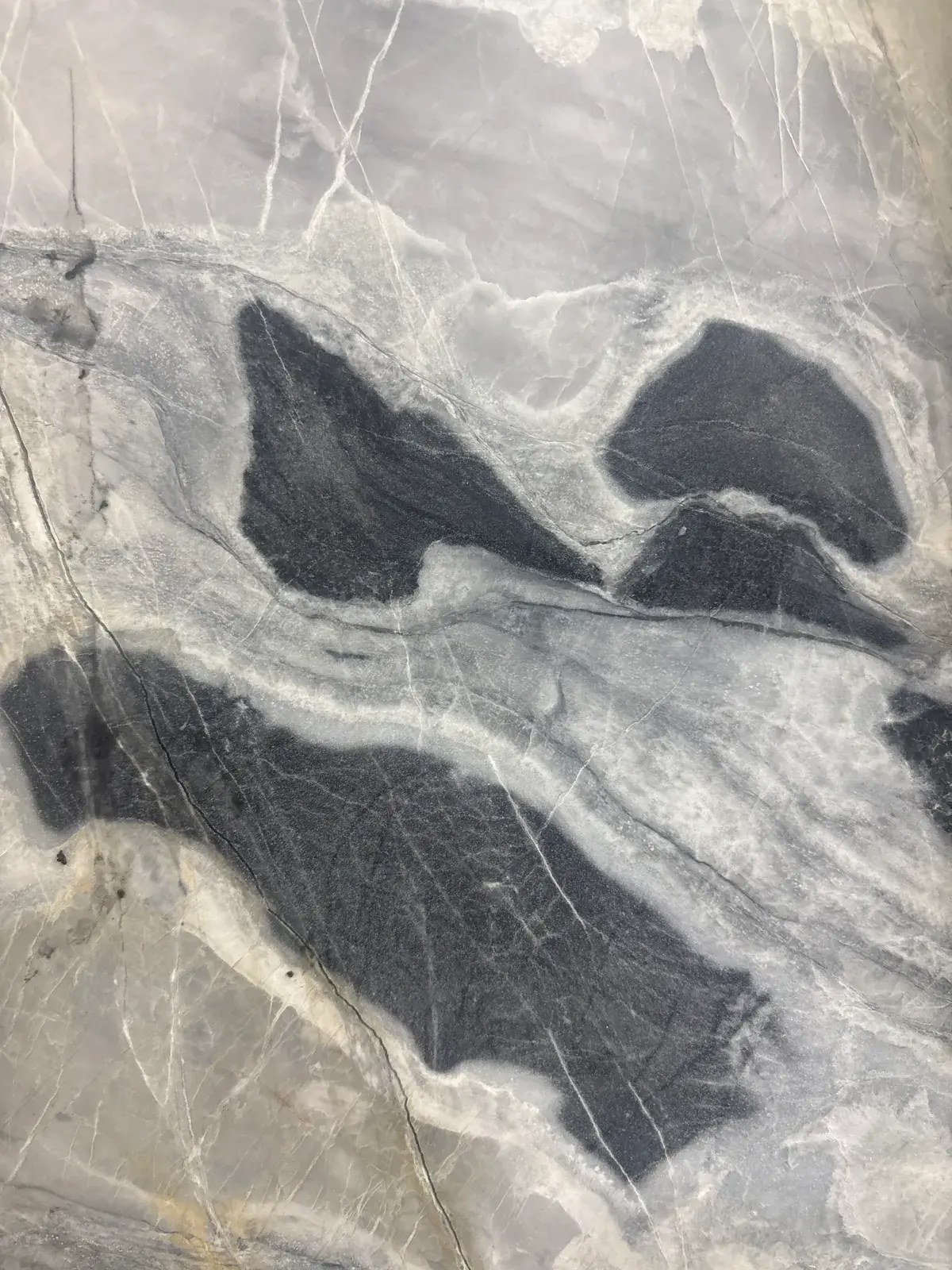 Atlantic white marble slab displayed at Nova Tile and Stone