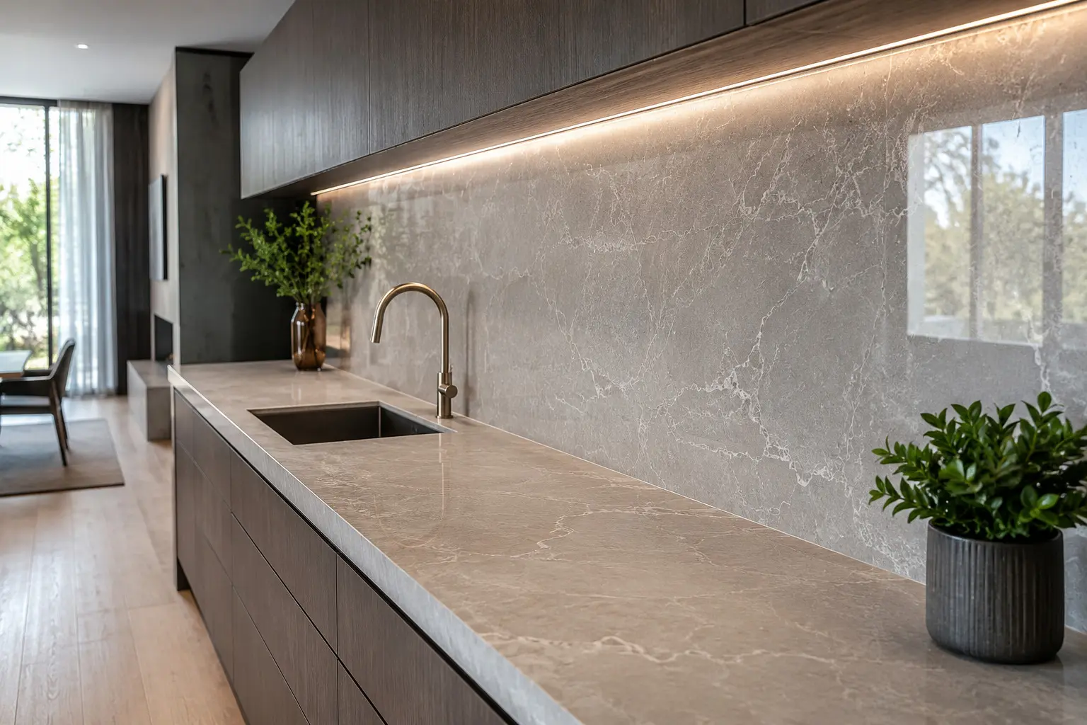 Conceptual rendering of a Porcelain Backsplash