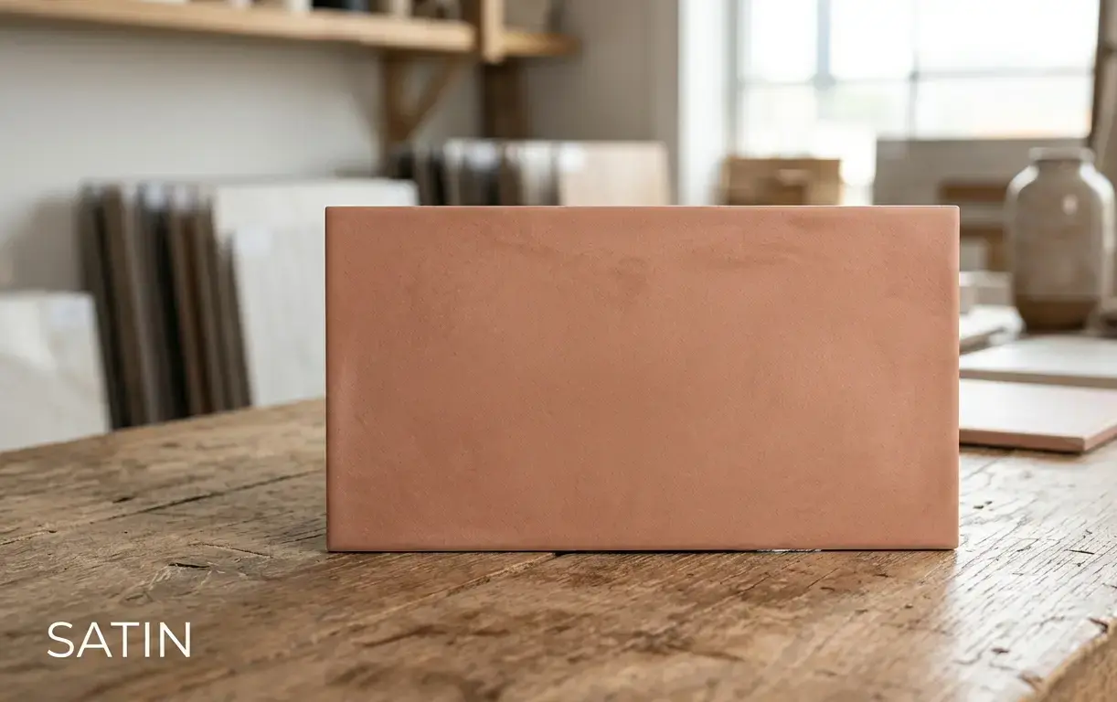 Terracotta Blush satin-glaze porcelain tile