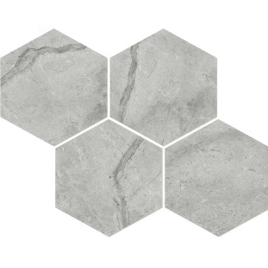 Mozart 6in Hexagon Marble Look Porcelain Tile at Nova Tile and Stone showroom