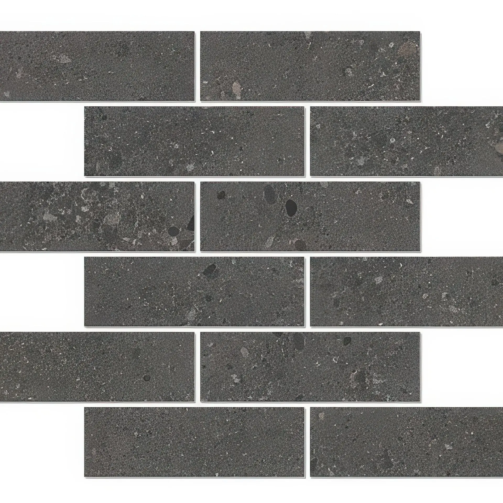 City Sidewalk 2x6 Brick Mosaic Cement Look Porcelain Tile at Nova Tile and Stone showroom