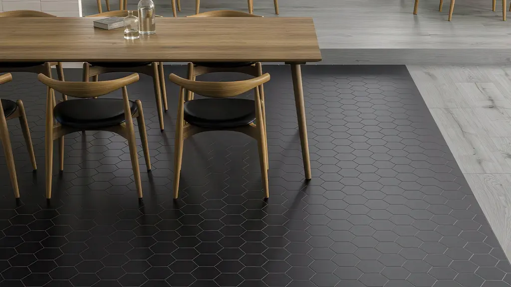 Conceptual rendering of hexagon matte porcelain tile