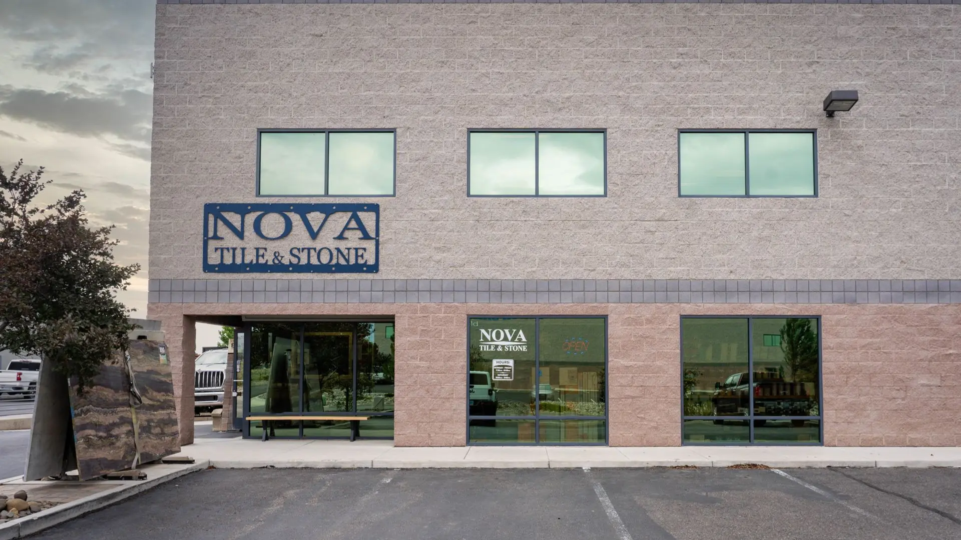 Nova Tile and Stone Home Design Center - Minden Countertop Store exterior on Business Parkway