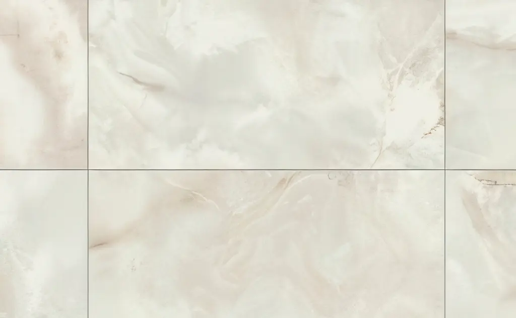 Luxe 24x48 honed marble look porcelain tile for floor in Onyx colorway