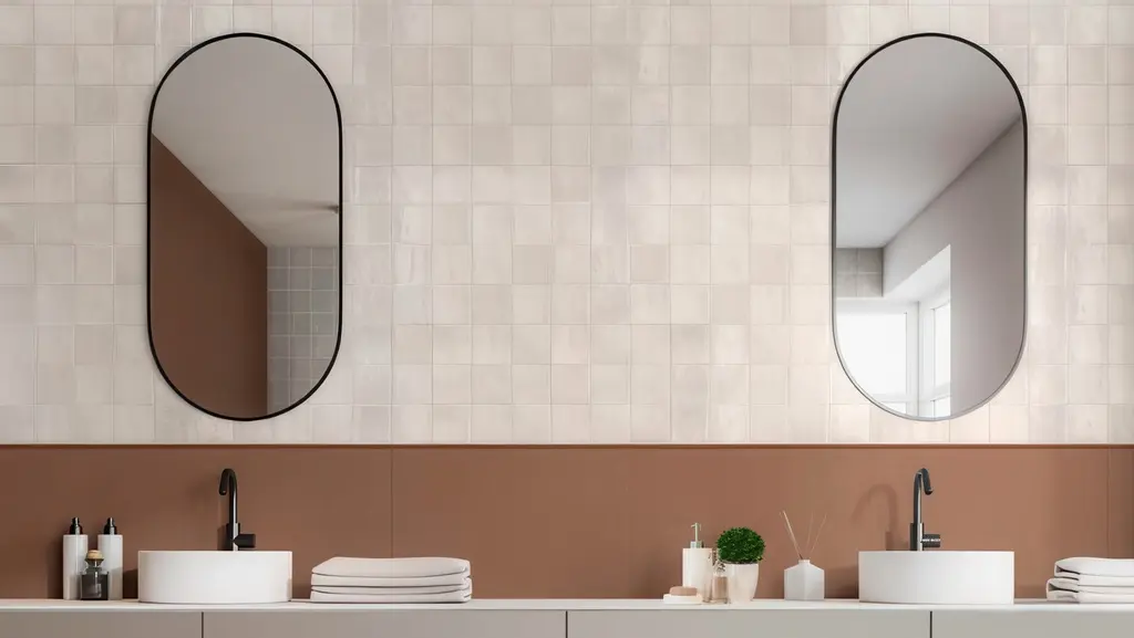 Conceptual rendering of zellige look ceramic wall tile