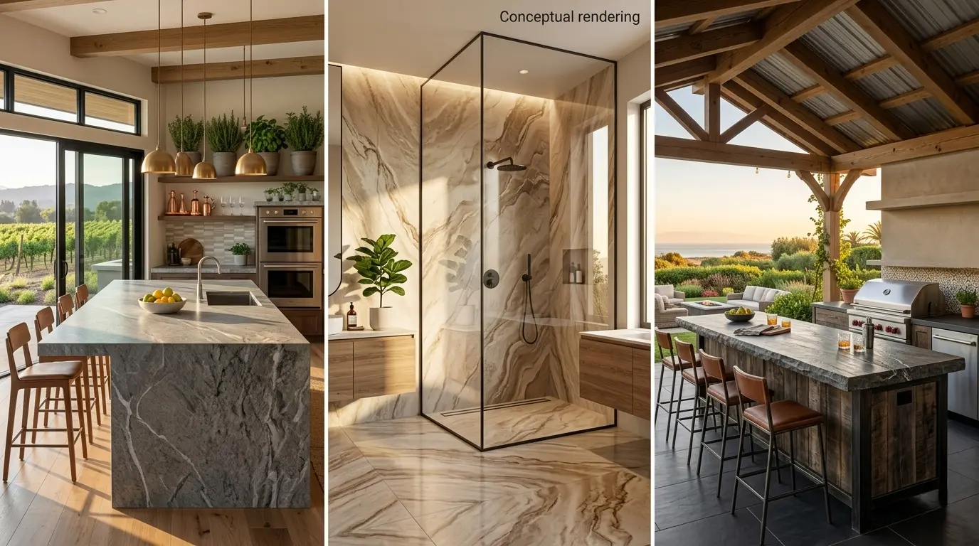Kitchen, bathroom, and bar countertop materials compared for Fernley homes