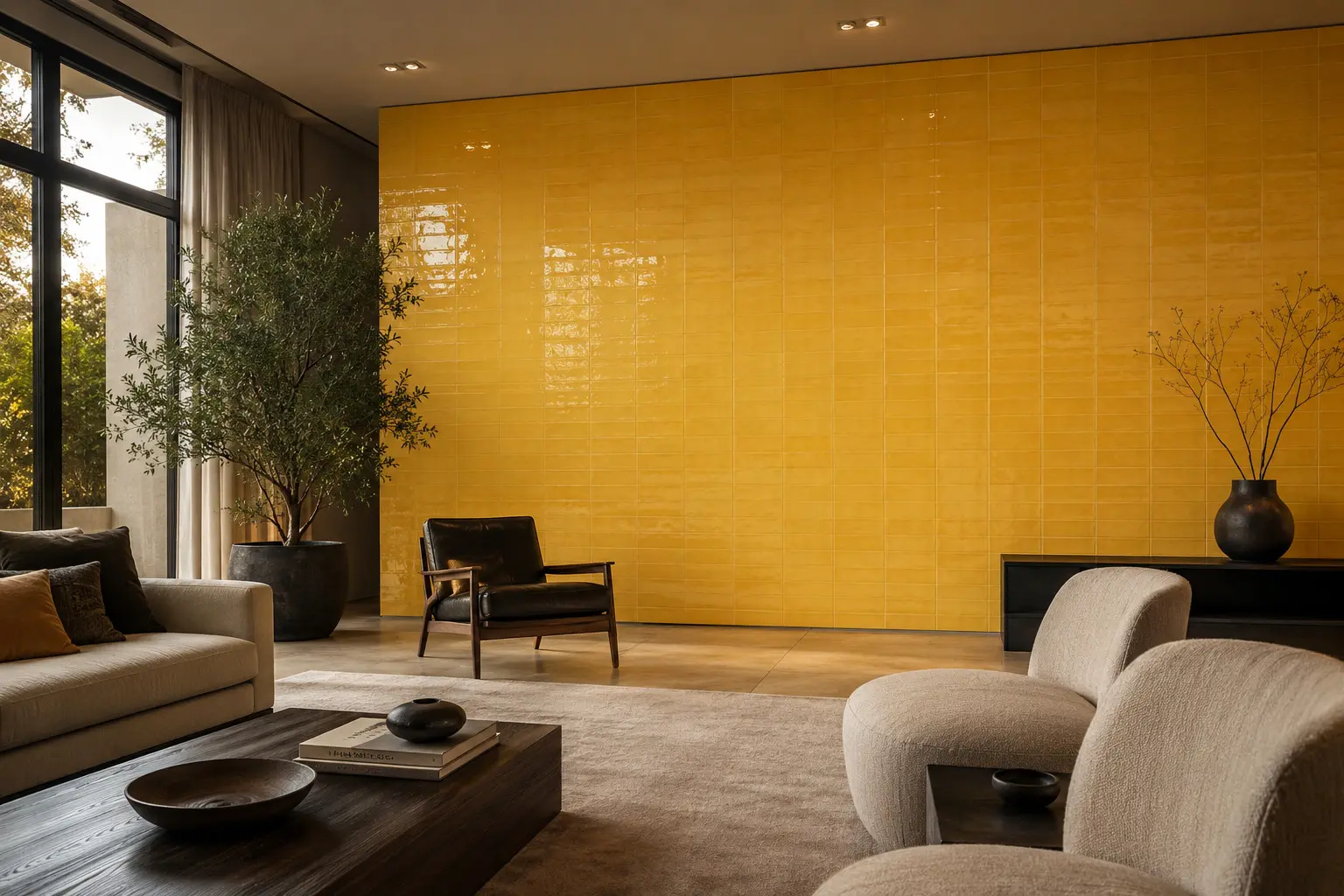Conceptual Rendering of a Yellow porcelain tile