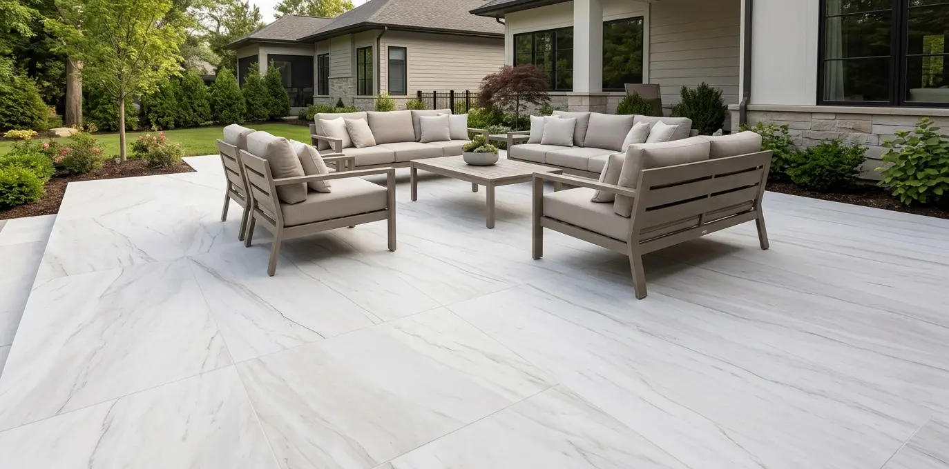 Conceptual rendering of zermatt quartzite outdoor patio