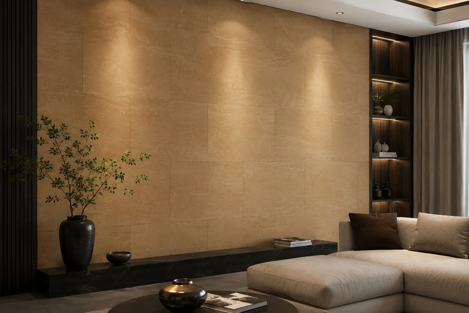 Conceptual rendering of a Caramel Porcelain Tile
