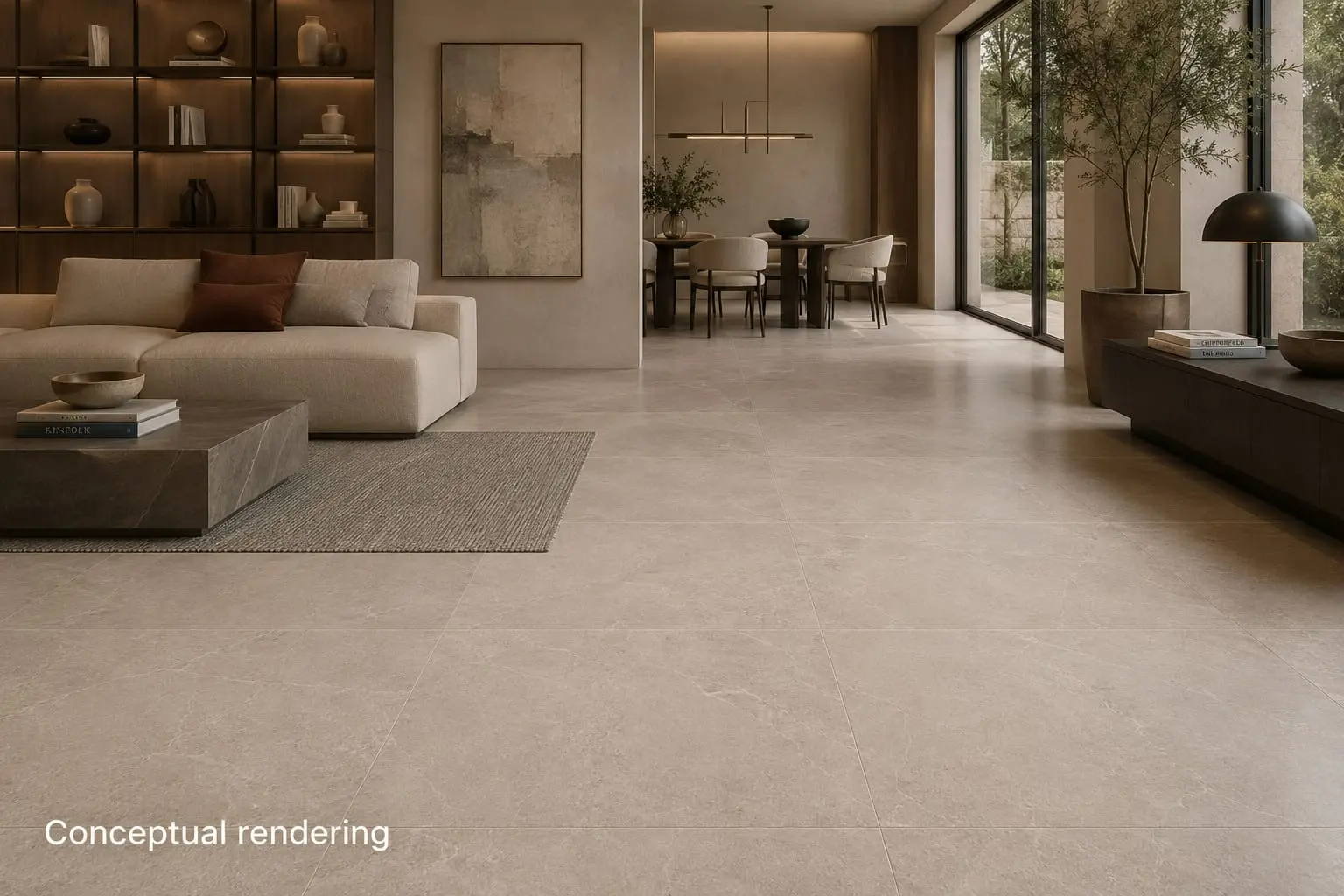 Conceptual Rendering of a Porcelain Tile Flooring
