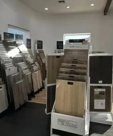 Nova Tile and Stone Fernley showroom interior displaying granite and tile samples