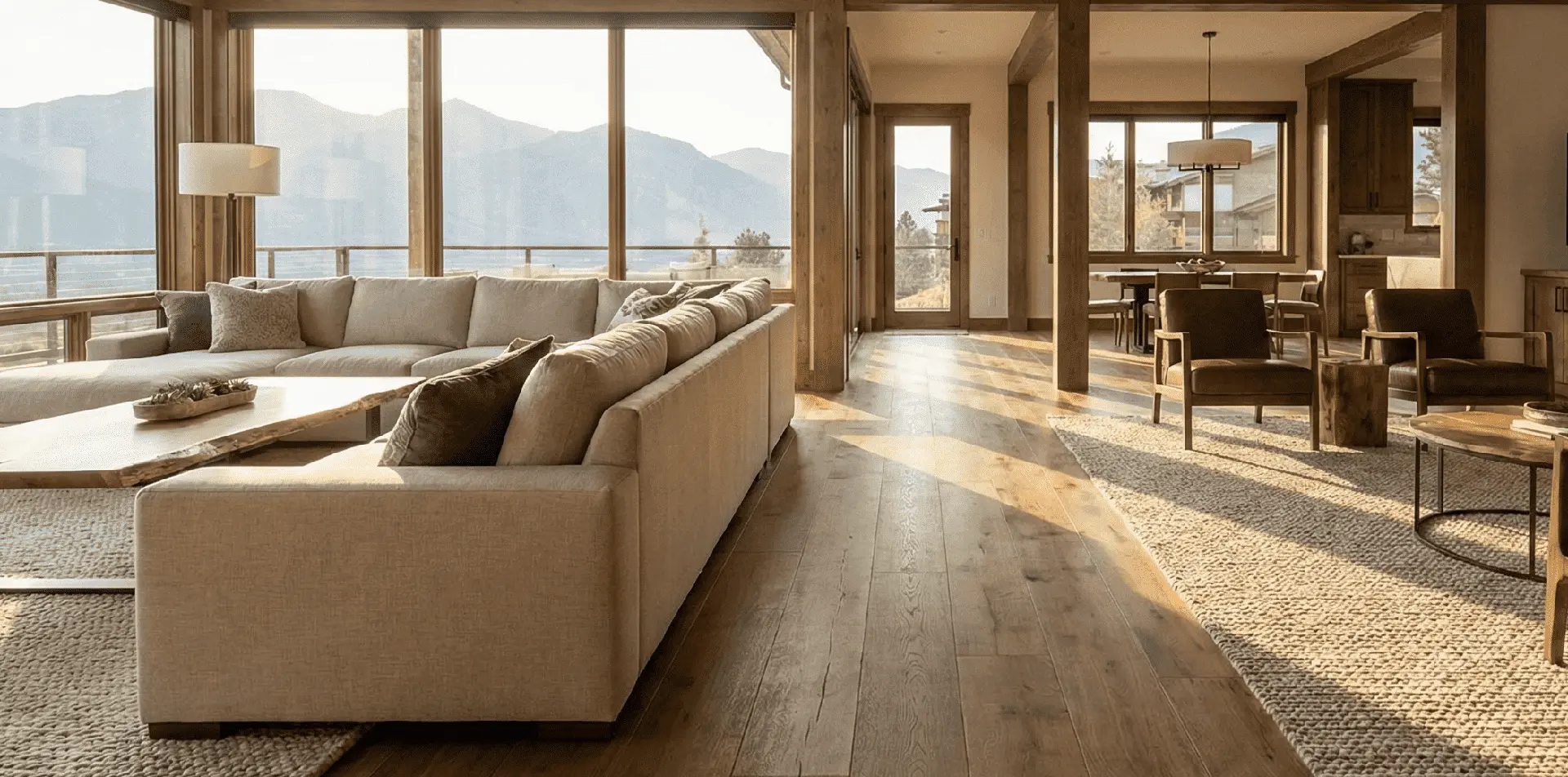 Luxury vinyl plank flooring in living room