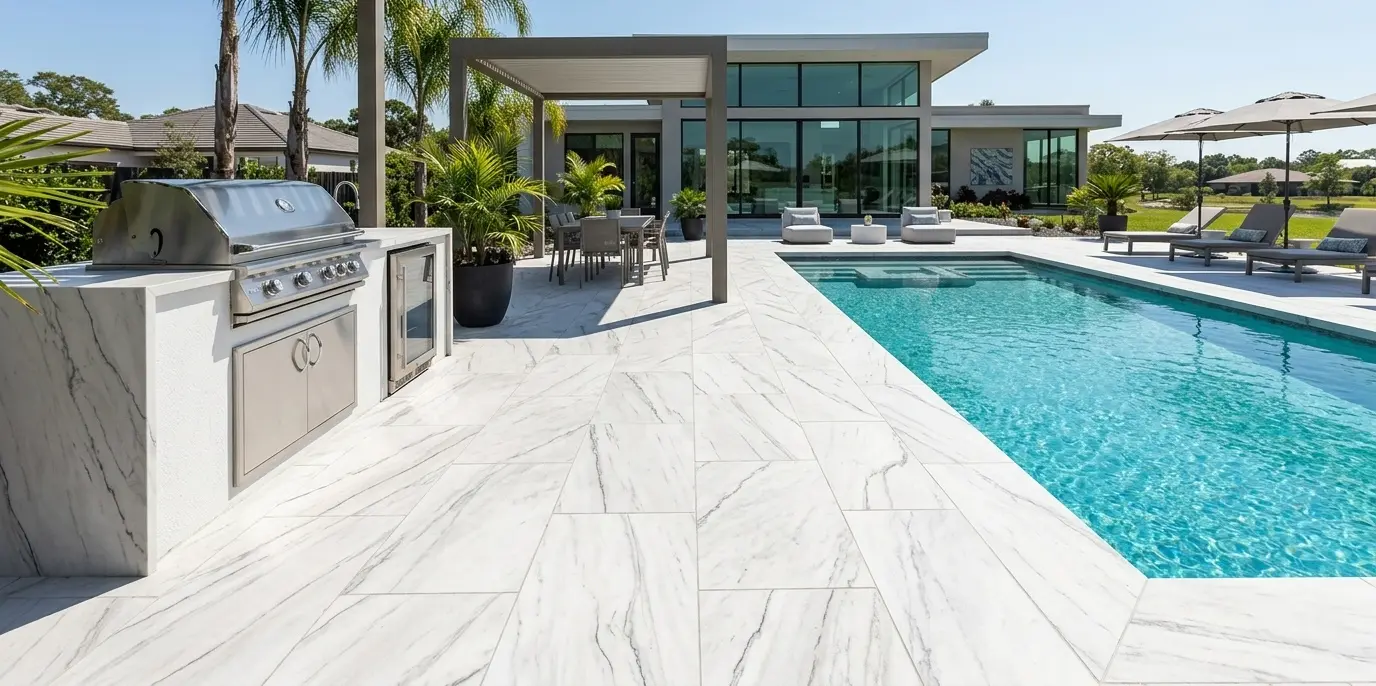 Conceptual rendering of a quartzite pool surround