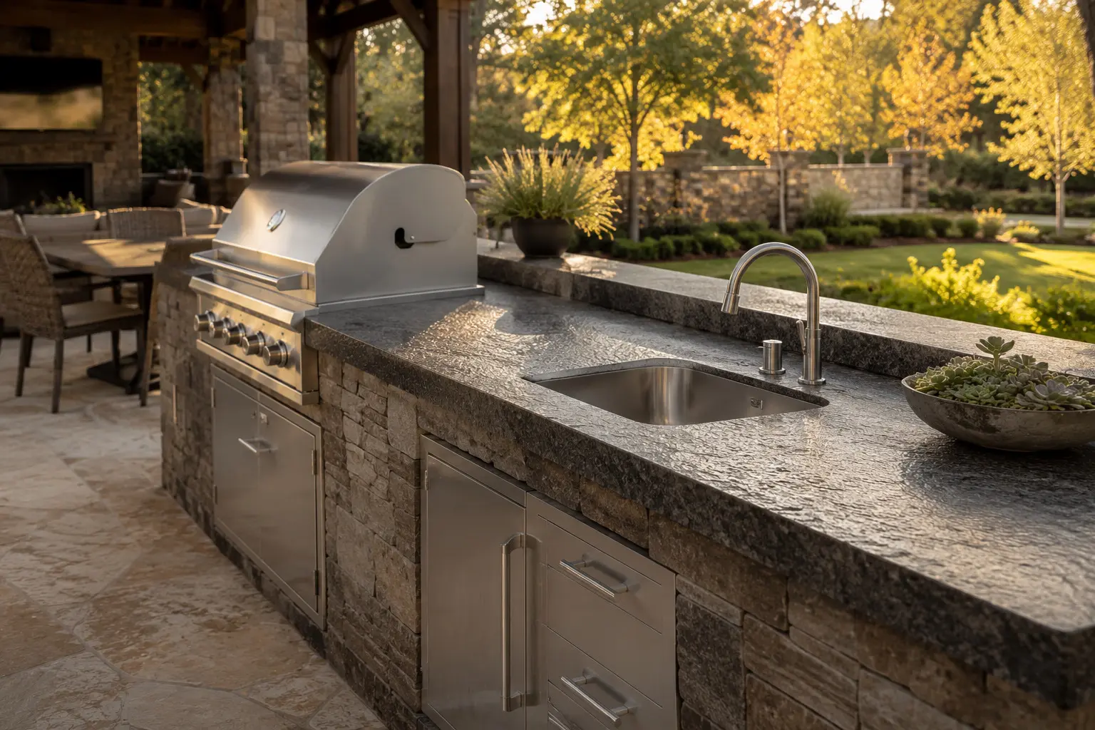 Conceptual rendering of a granite slab countertop