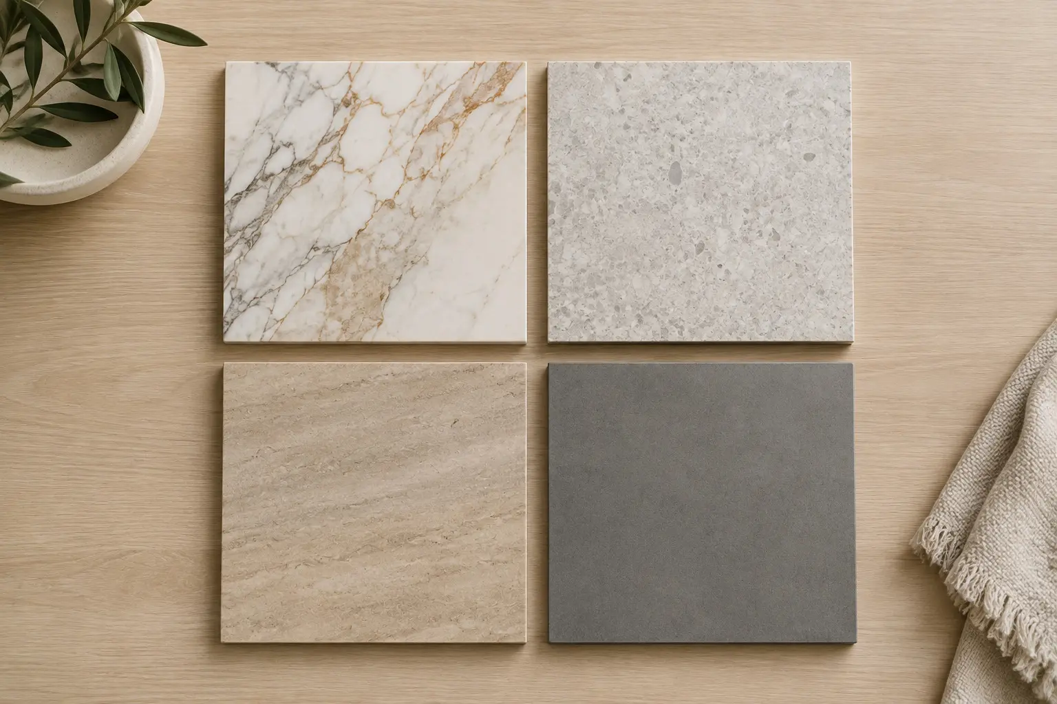 Conceptual rendering of sintered stone color and finish options