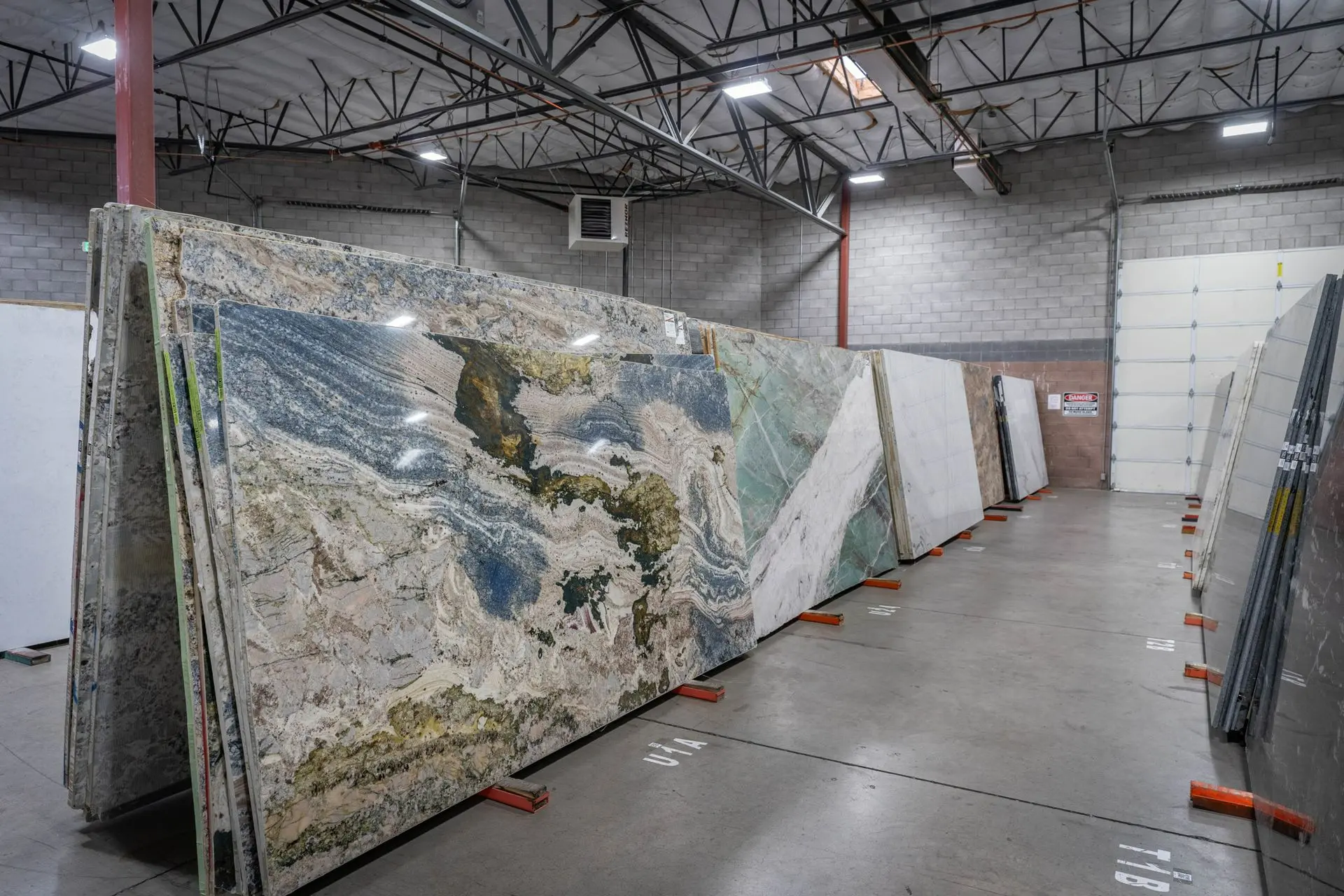 Slabs Displayed at Nova Tile and Stone Minden Showroom