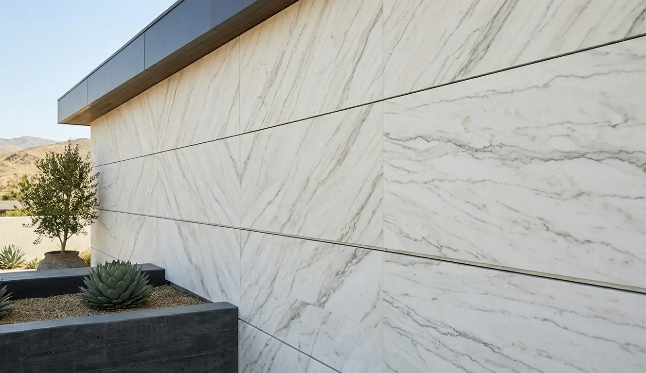 Conceptual rendering of Zermatt quartzite exterior wall stone in Crystal Bay home