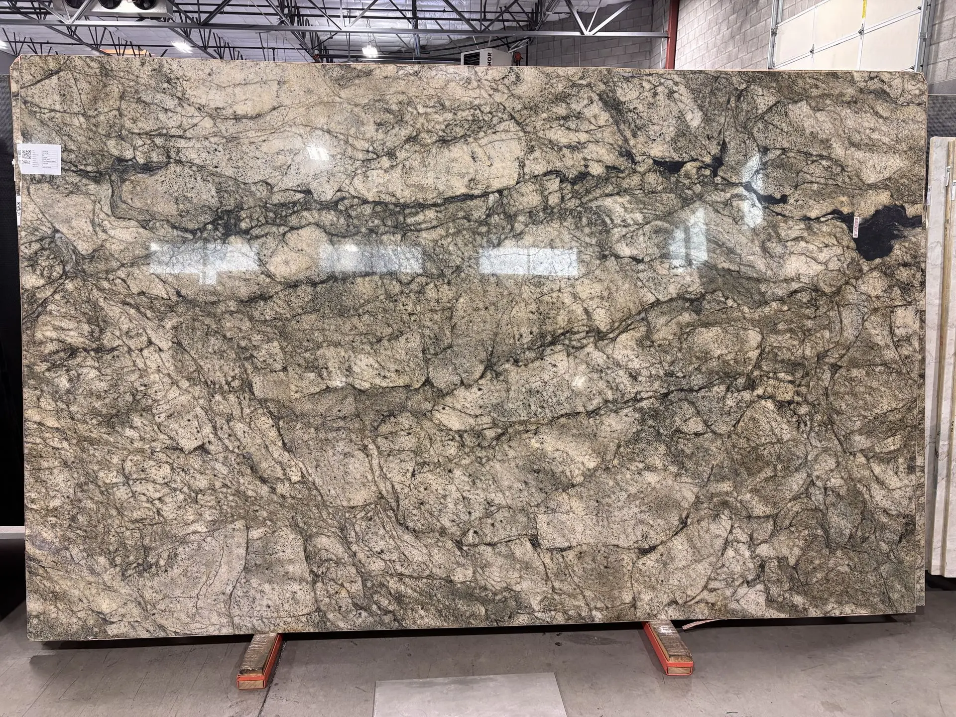 Azure Mist granite slab with soft gray veining
