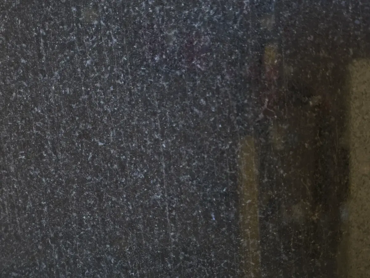 Absolute Black Granite Slab Displayed at Minden Nova Tile and Stone Showroom