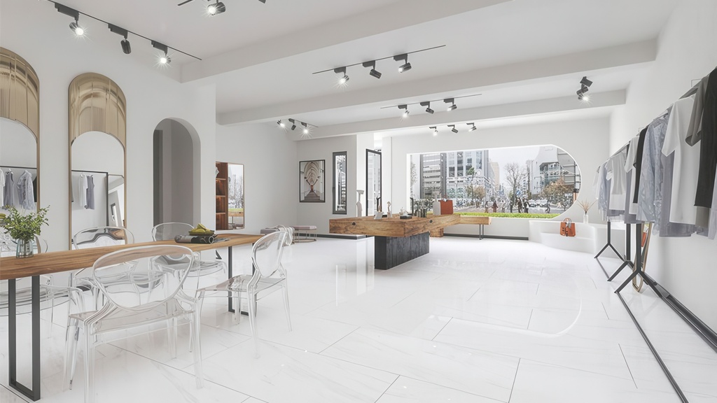 Venezia 24x48 Polished Marble Look Porcelain Tile Bianco Dolomiti