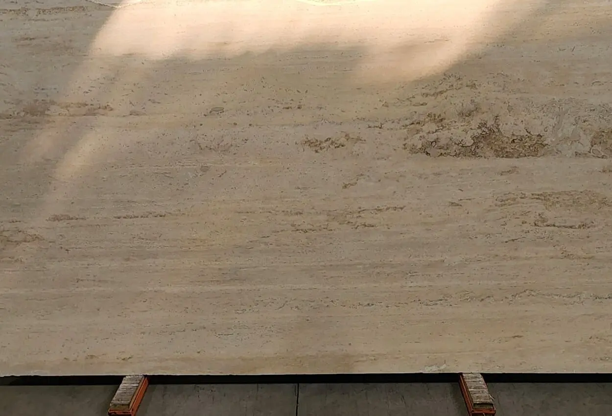 Veracruz Veincut Travertine Slab Displayed at Nova Tile and Stone