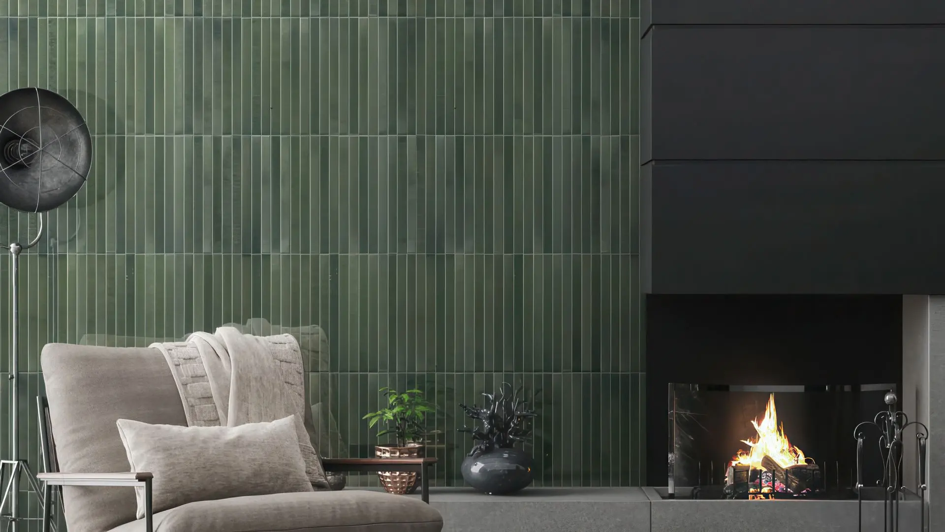 Linear Forest Subway Tiles Polished 5x10 Glossy Glazed Porcelain