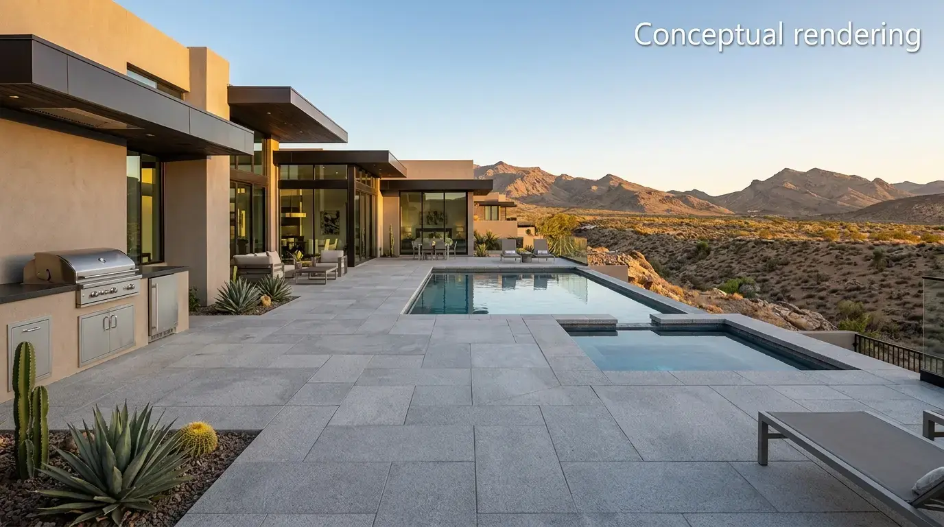 Conceptual rendering of paver in patio.