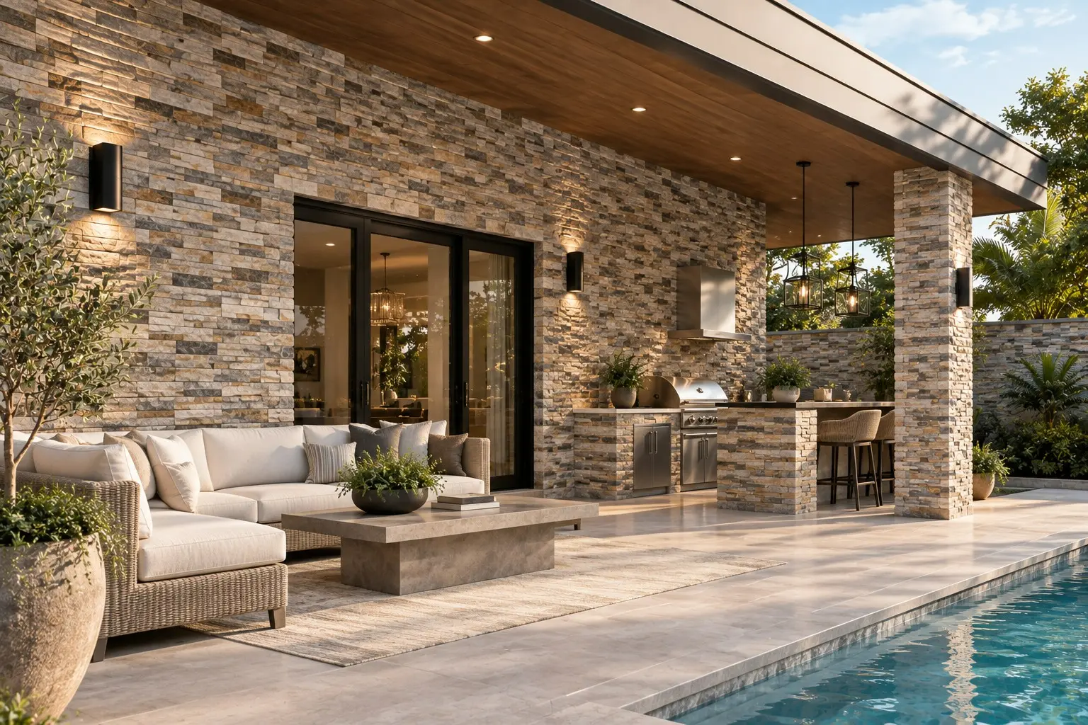 Conceptual rendering of a ledger stone installed in walls.