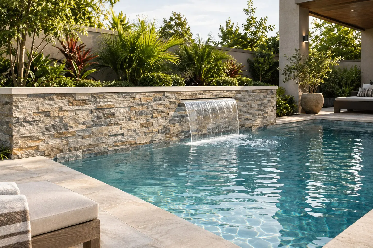 Conceptual rendering of ledger stone in pool surround.